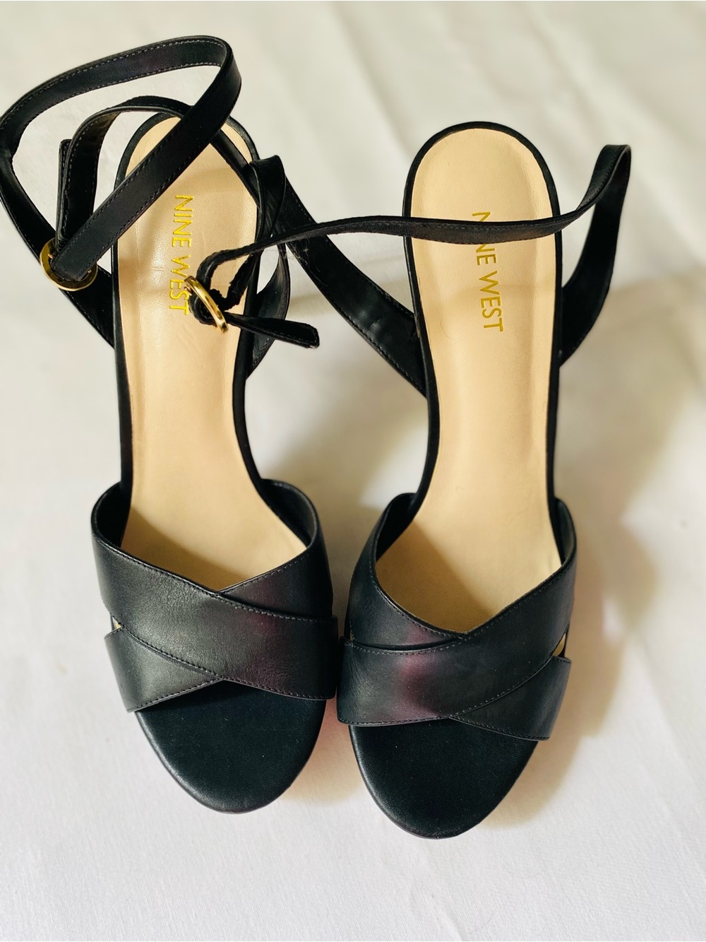 Nine West Black Strappy Ankle Sandals
